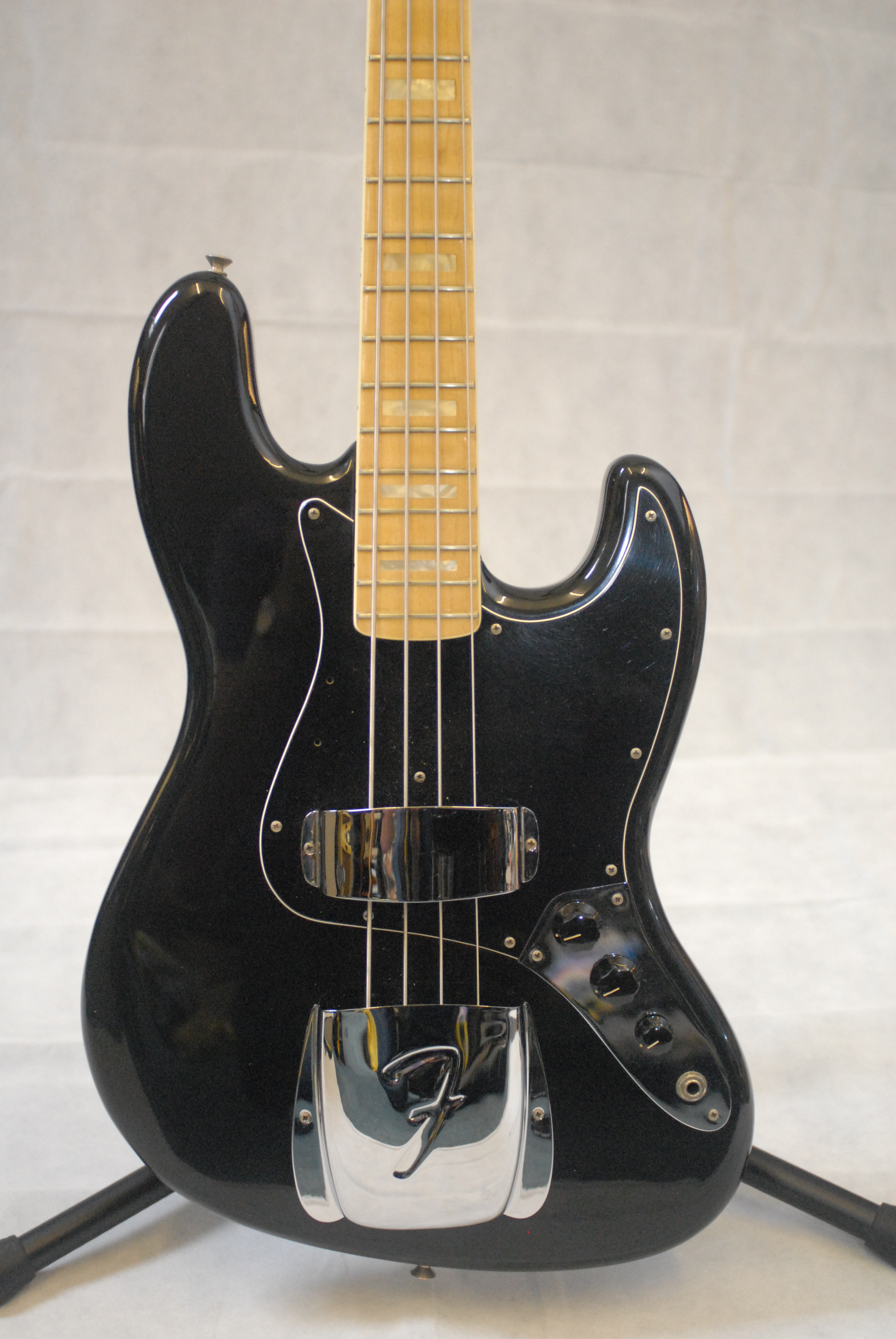 1977 Fender Jazz Bass USA Black with Black Guard Maple Neck "Nicknamed